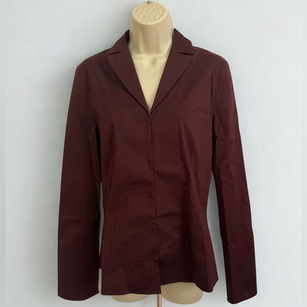 Akris Bergdorf Goodman Maroon Button Down Shirt